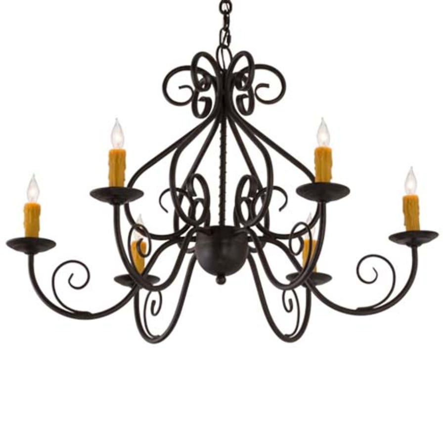 Meyda Tiffany Jenna 6 Light 36" Wide Taper Candle Style Chandelier