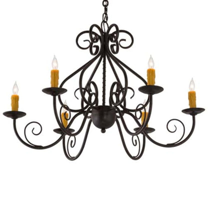 Meyda Tiffany Jenna 6 Light 36" Wide Taper Candle Style Chandelier