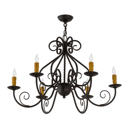 Meyda Tiffany Jenna 6 Light 36" Wide Taper Candle Style Chandelier