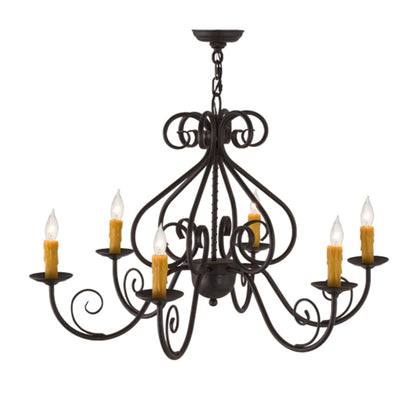 Meyda Tiffany Jenna 6 Light 36" Wide Taper Candle Style Chandelier