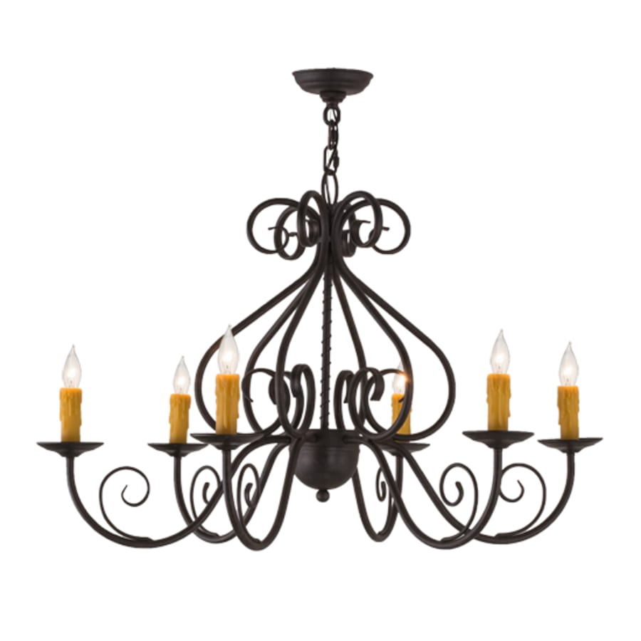 Meyda Tiffany Jenna 6 Light 36" Wide Taper Candle Style Chandelier