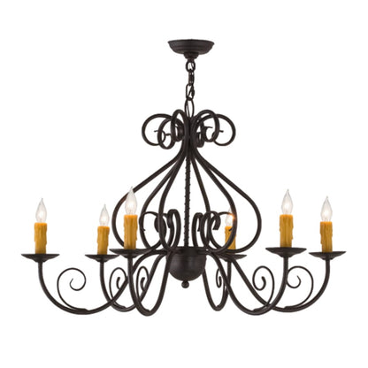 Meyda Tiffany Jenna 6 Light 36" Wide Taper Candle Style Chandelier