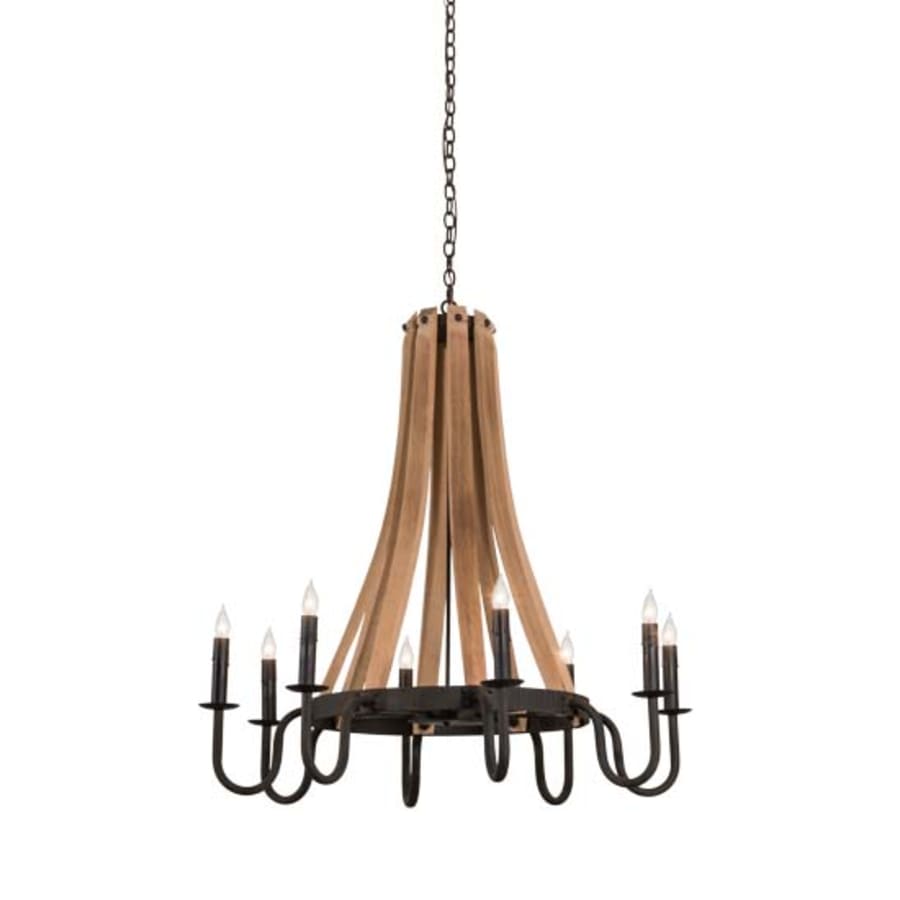 Meyda Tiffany Barrel Stave Madera 8 Light 42" Wide Taper Candle Style Chandelier