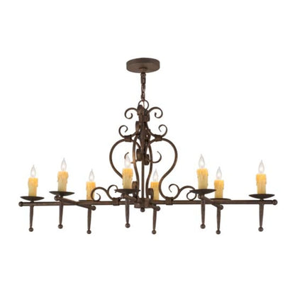 Meyda Tiffany Monica 8 Light 48" Wide Taper Candle Linear Chandelier