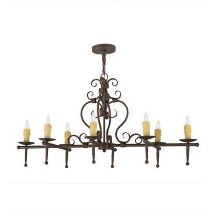 Meyda Tiffany Monica 8 Light 48" Wide Taper Candle Linear Chandelier
