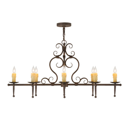 Meyda Tiffany Monica 8 Light 48" Wide Taper Candle Linear Chandelier
