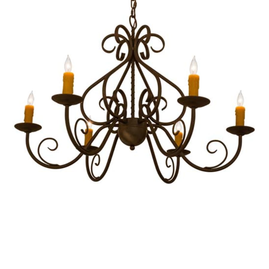 Meyda Tiffany Jenna 6 Light 36" Wide Taper Candle Style Chandelier