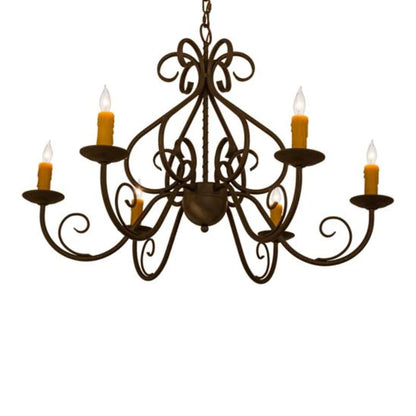 Meyda Tiffany Jenna 6 Light 36" Wide Taper Candle Style Chandelier