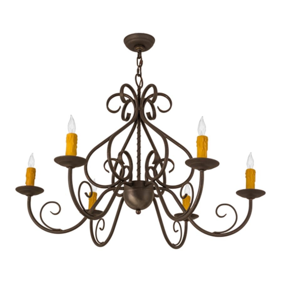 Meyda Tiffany Jenna 6 Light 36" Wide Taper Candle Style Chandelier