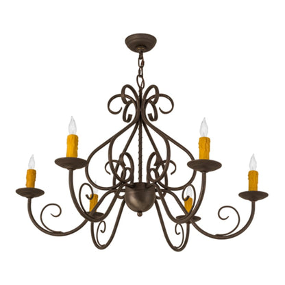 Meyda Tiffany Jenna 6 Light 36" Wide Taper Candle Style Chandelier