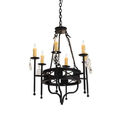 Meyda Tiffany Gina 6 Light 24" Wide Crystal Candle Style Chandelier