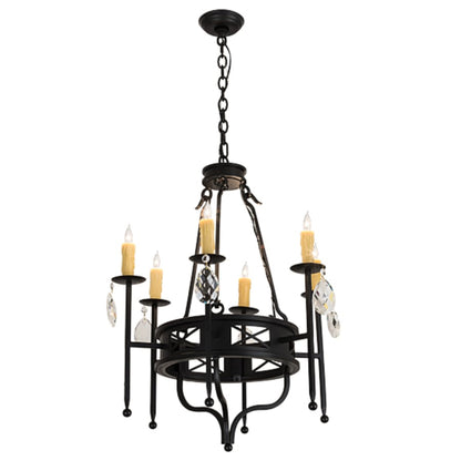 Meyda Tiffany Gina 6 Light 24" Wide Crystal Candle Style Chandelier