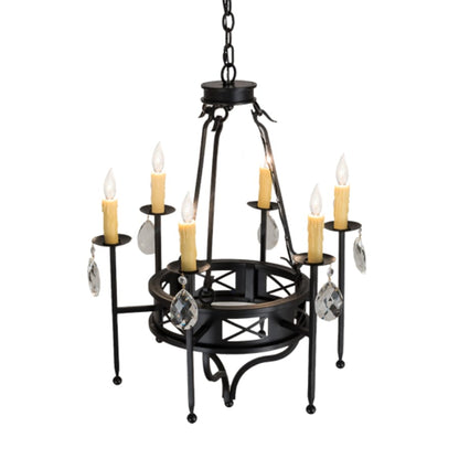 Meyda Tiffany Gina 6 Light 24" Wide Crystal Candle Style Chandelier