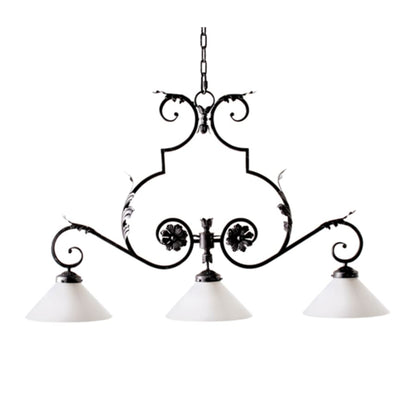 Meyda Tiffany Dahlia 3 Light 48" Wide Linear Pendant