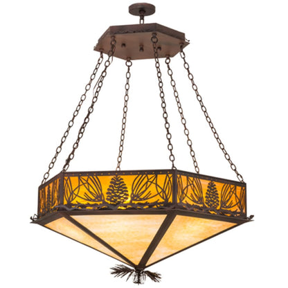 Meyda Tiffany Mountain Pine 6 Light 51" Wide Pendant