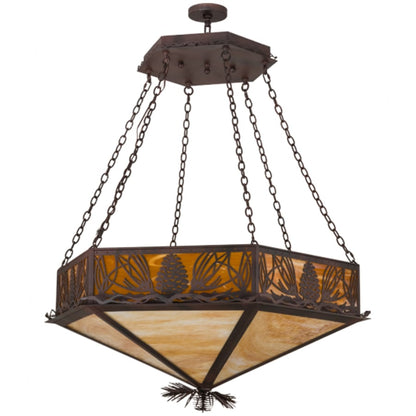 Meyda Tiffany Mountain Pine 6 Light 51" Wide Pendant