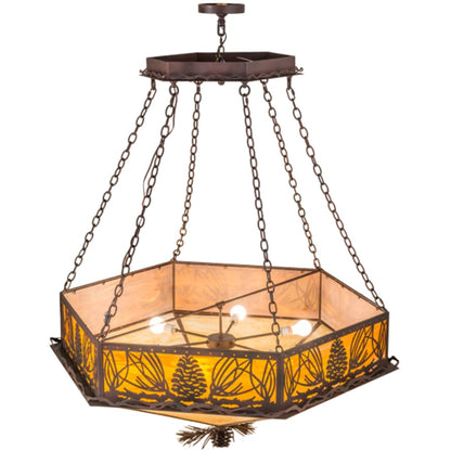 Meyda Tiffany Mountain Pine 6 Light 51" Wide Pendant