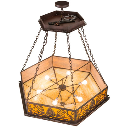 Meyda Tiffany Mountain Pine 6 Light 51" Wide Pendant
