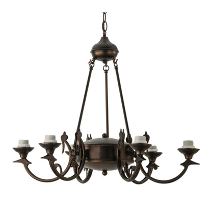 Meyda Tiffany Tiffany Jeweled Peacock 6 Light 34" Wide Chandelier
