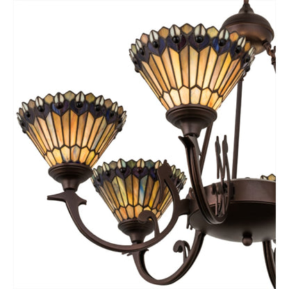 Meyda Tiffany Tiffany Jeweled Peacock 6 Light 34" Wide Chandelier