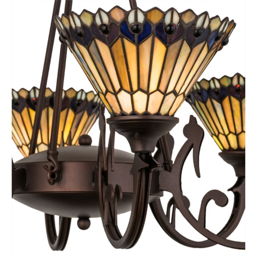 Meyda Tiffany Tiffany Jeweled Peacock 6 Light 34" Wide Chandelier