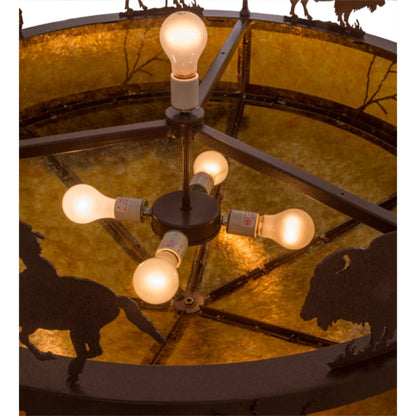 Meyda Tiffany High Plains Rider and The Herd 5 Light 36" Wide Pendant