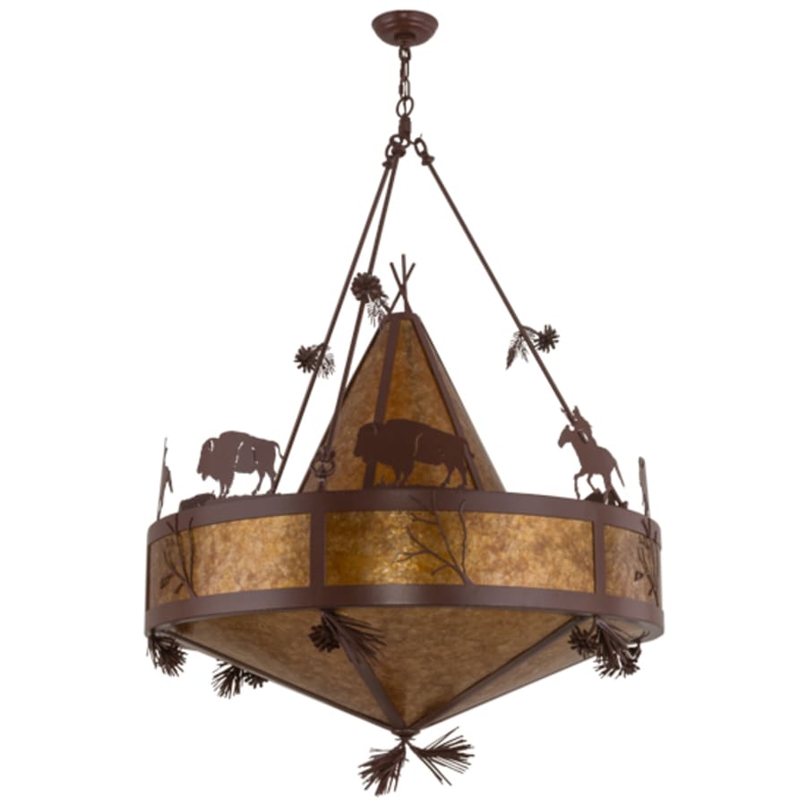 Meyda Tiffany High Plains Rider and The Herd 5 Light 36" Wide Pendant