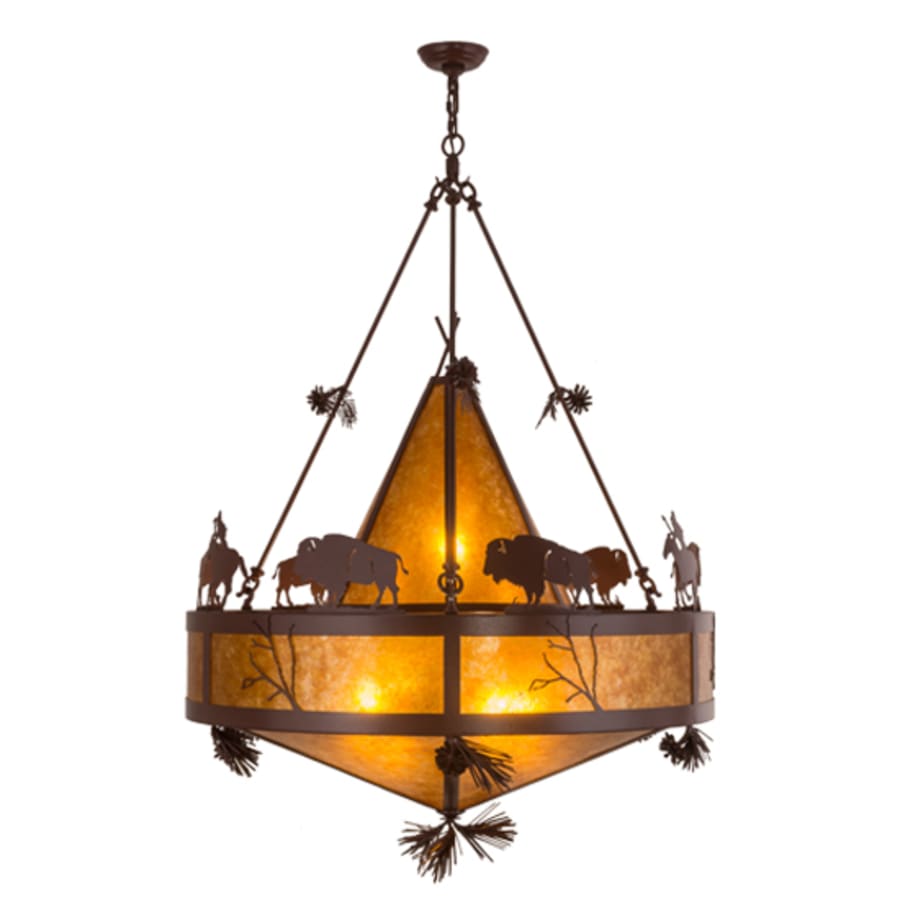 Meyda Tiffany High Plains Rider and The Herd 5 Light 36" Wide Pendant