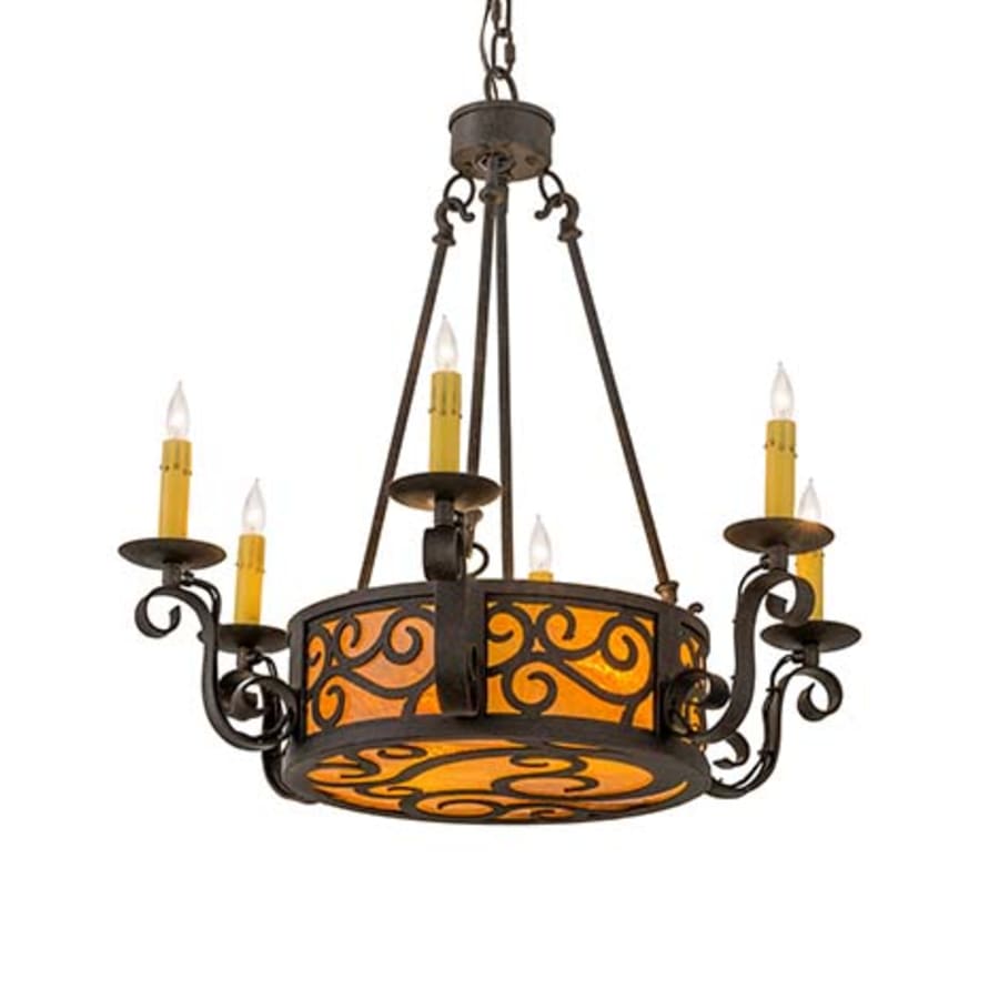Meyda Tiffany Delano 6 Light 26" Wide Taper Candle Style Chandelier