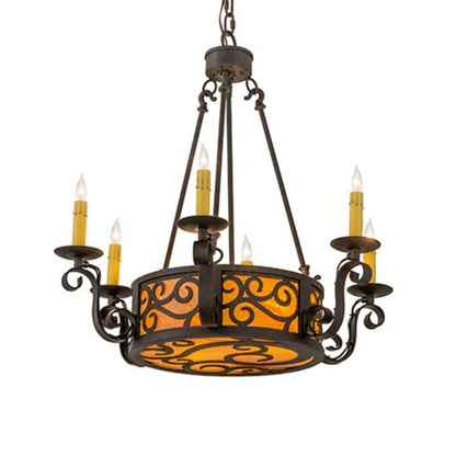 Meyda Tiffany Delano 6 Light 26" Wide Taper Candle Style Chandelier
