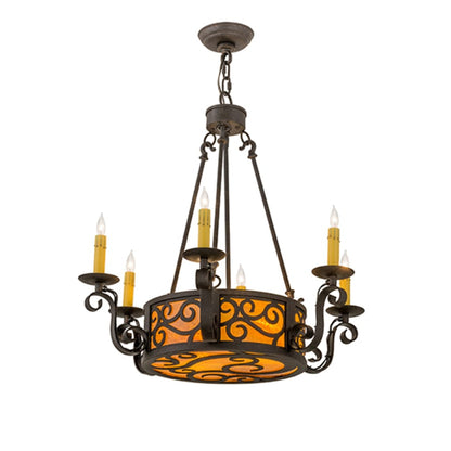 Meyda Tiffany Delano 6 Light 26" Wide Taper Candle Style Chandelier