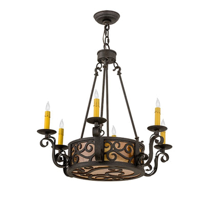 Meyda Tiffany Delano 6 Light 26" Wide Taper Candle Style Chandelier