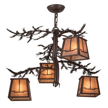 Meyda Tiffany Pine Branch Valley View 4 Light 28" Wide Chandelier