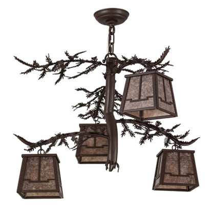 Meyda Tiffany Pine Branch Valley View 4 Light 28" Wide Chandelier