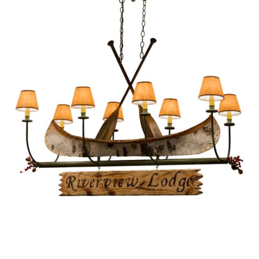 Meyda Tiffany Personalized Canoe 8 Light 52" Wide Linear Chandelier