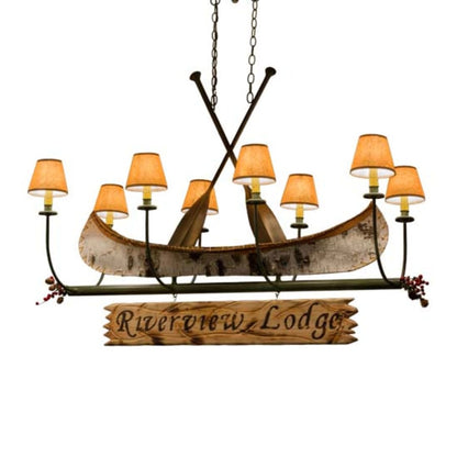 Meyda Tiffany Personalized Canoe 8 Light 52" Wide Linear Chandelier