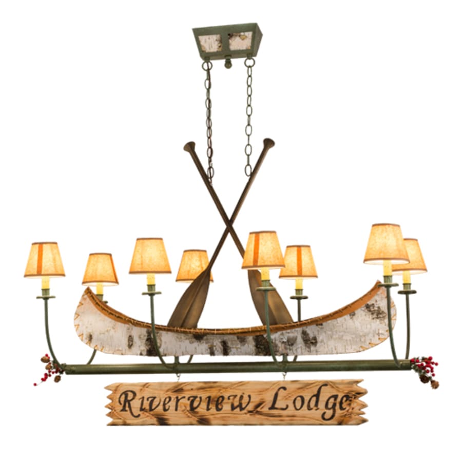 Meyda Tiffany Personalized Canoe 8 Light 52" Wide Linear Chandelier
