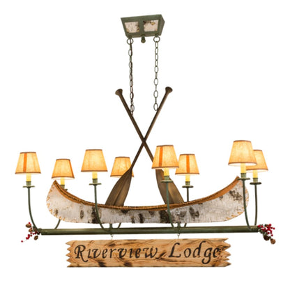 Meyda Tiffany Personalized Canoe 8 Light 52" Wide Linear Chandelier
