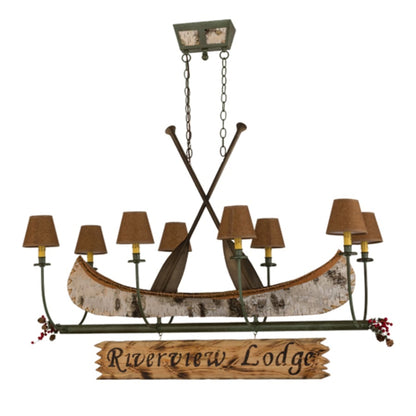 Meyda Tiffany Personalized Canoe 8 Light 52" Wide Linear Chandelier
