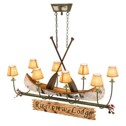 Meyda Tiffany Personalized Canoe 8 Light 52" Wide Linear Chandelier