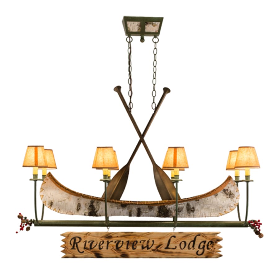 Meyda Tiffany Personalized Canoe 8 Light 52" Wide Linear Chandelier