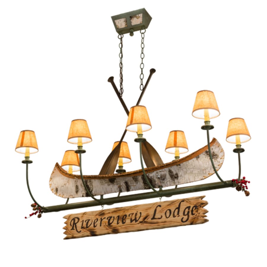 Meyda Tiffany Personalized Canoe 8 Light 52" Wide Linear Chandelier