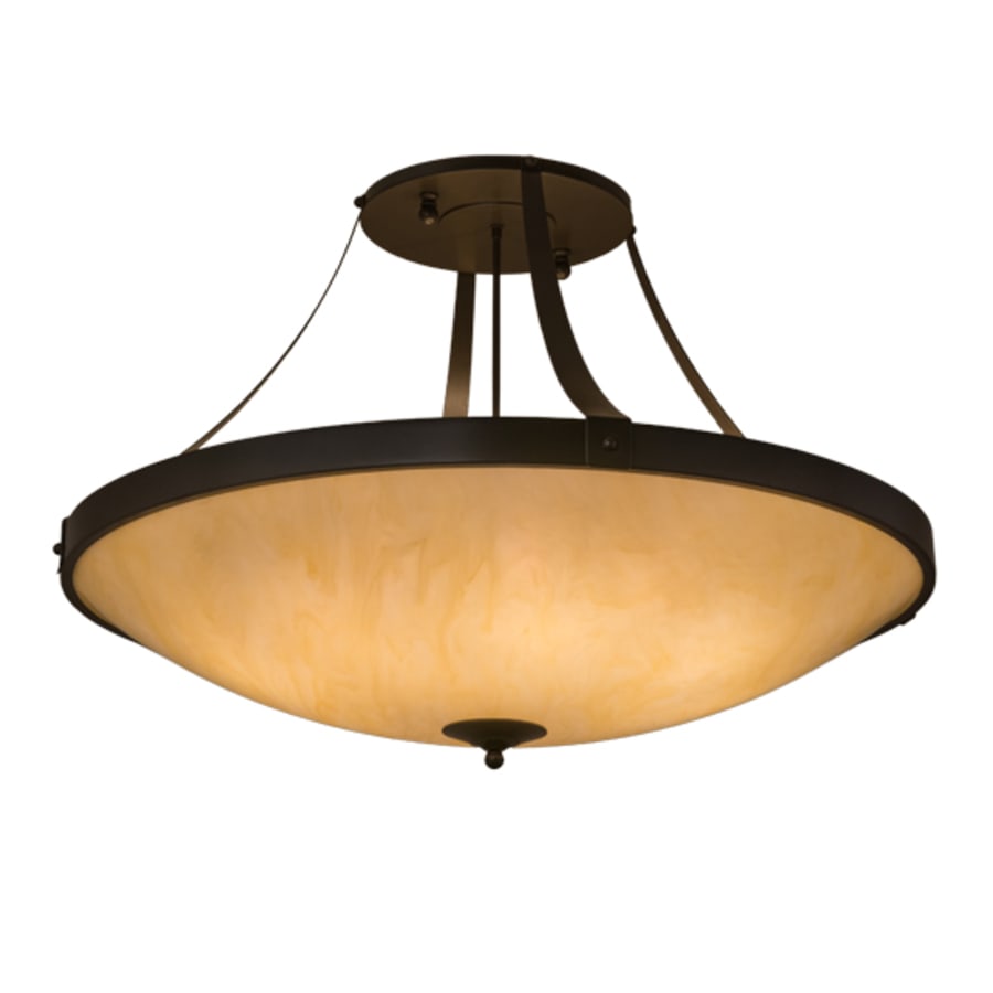Meyda Tiffany Urban 8 Light 43" Wide Semi-Flush Bowl Ceiling Fixture - Timeless Bronze Finish