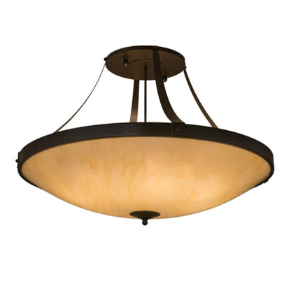 Meyda Tiffany Urban 8 Light 43" Wide Semi-Flush Bowl Ceiling Fixture - Timeless Bronze Finish