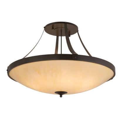 Meyda Tiffany Urban 8 Light 43" Wide Semi-Flush Bowl Ceiling Fixture - Timeless Bronze Finish