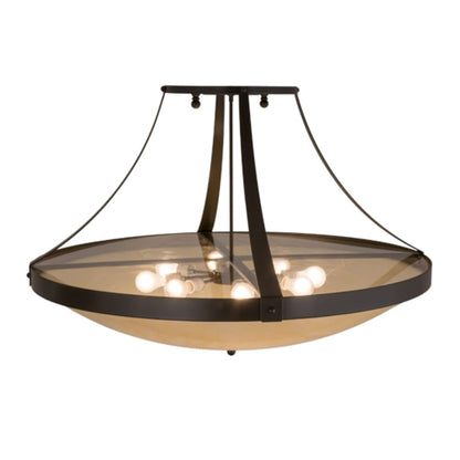 Meyda Tiffany Urban 8 Light 43" Wide Semi-Flush Bowl Ceiling Fixture - Timeless Bronze Finish
