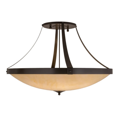 Meyda Tiffany Urban 8 Light 43" Wide Semi-Flush Bowl Ceiling Fixture - Timeless Bronze Finish
