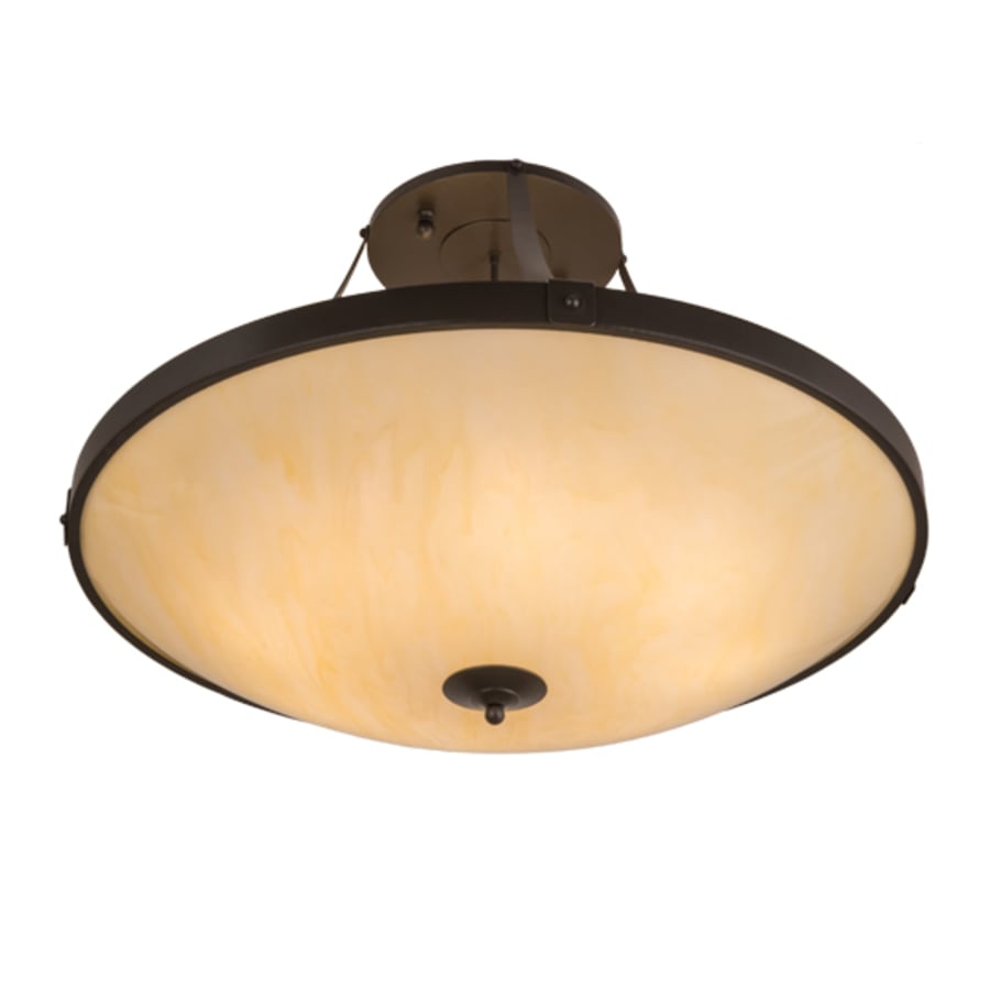 Meyda Tiffany Urban 8 Light 43" Wide Semi-Flush Bowl Ceiling Fixture - Timeless Bronze Finish
