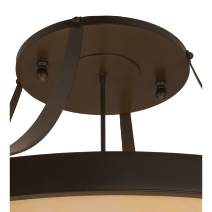 Meyda Tiffany Urban 8 Light 43" Wide Semi-Flush Bowl Ceiling Fixture - Timeless Bronze Finish