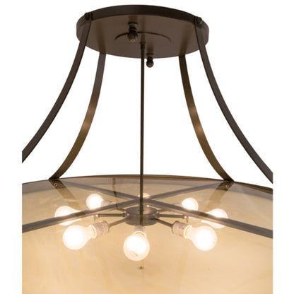 Meyda Tiffany Urban 8 Light 43" Wide Semi-Flush Bowl Ceiling Fixture - Timeless Bronze Finish